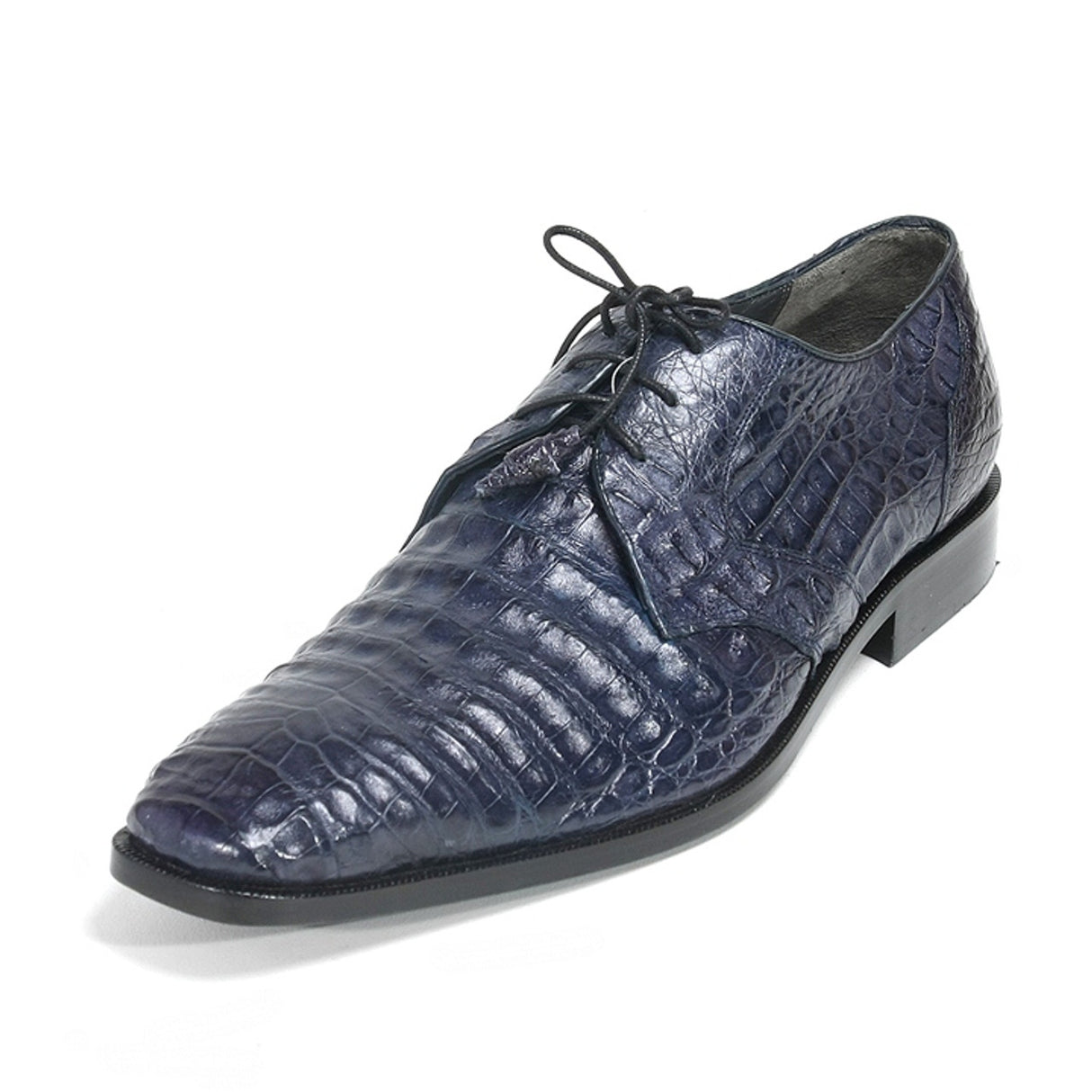 Genuine Caiman Belly Skin Dress Shoes - Navy