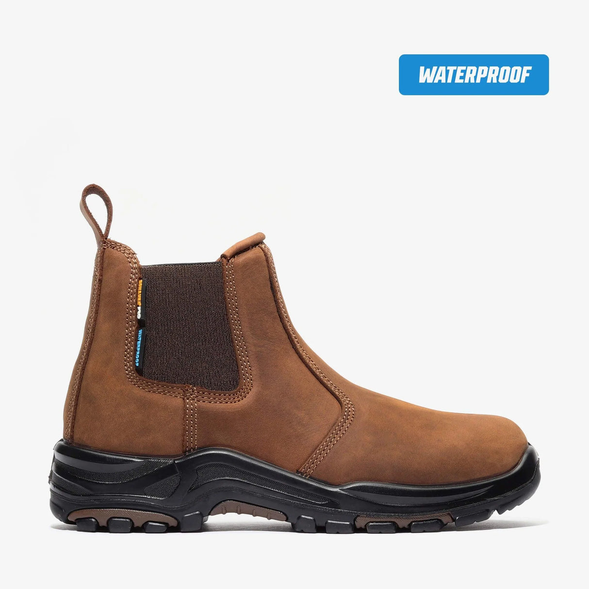 Water Proof Genuine Leather Chelsea Boots - Brown