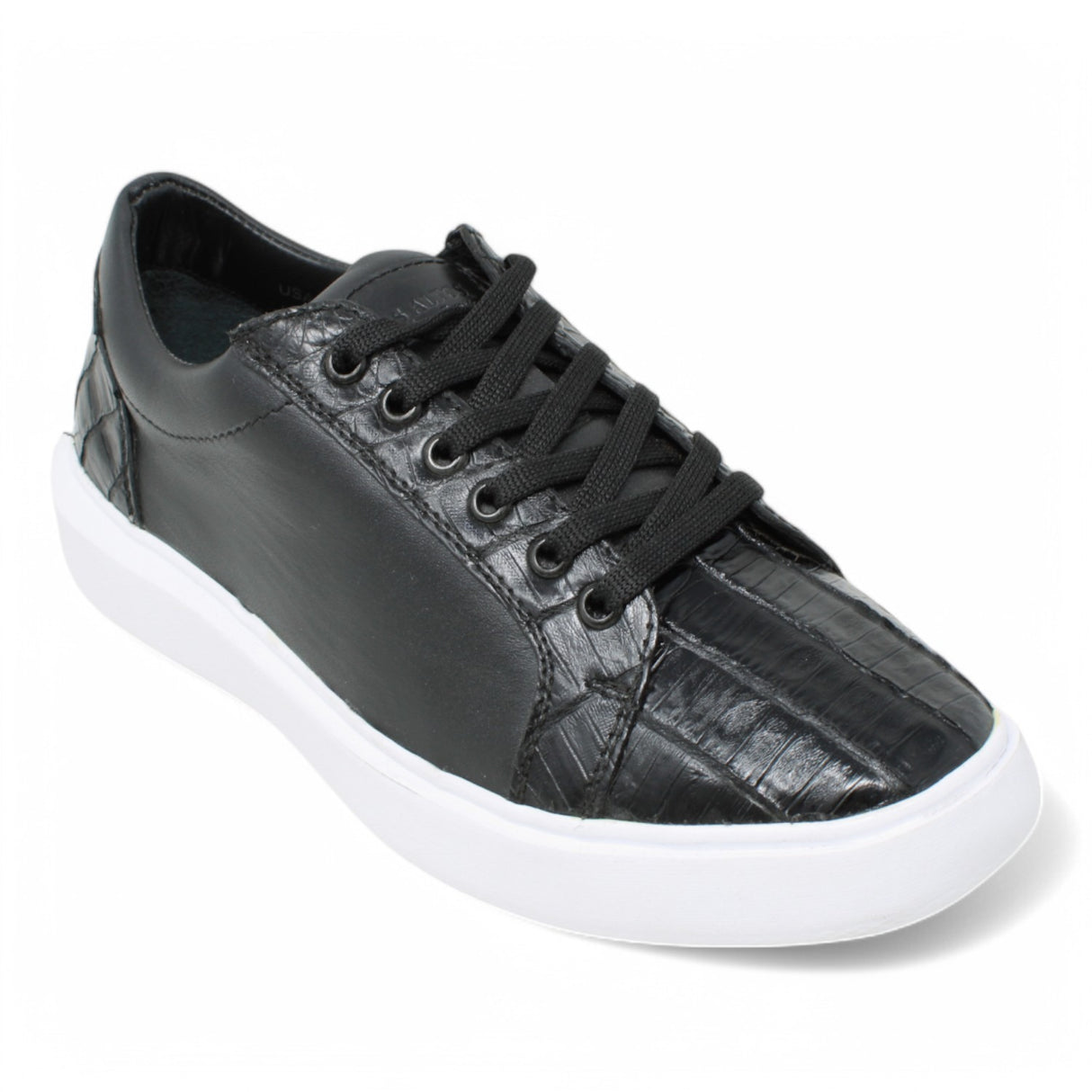 Genuine Caiman Belly Skin Sneakers - Black