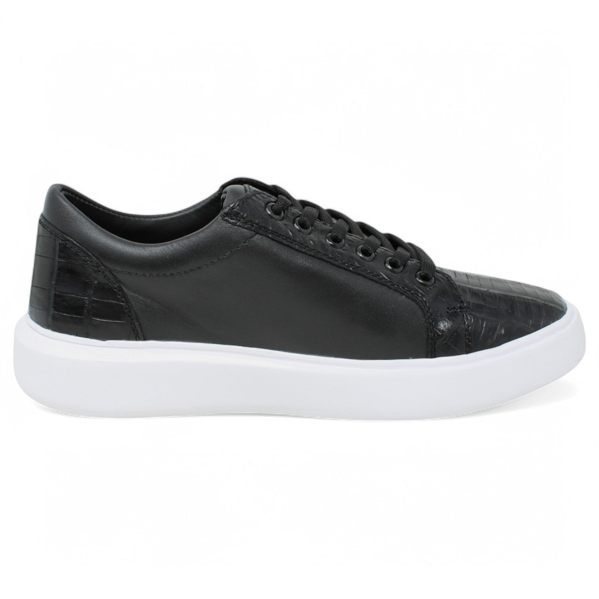 Genuine Caiman Belly Skin Sneakers - Black