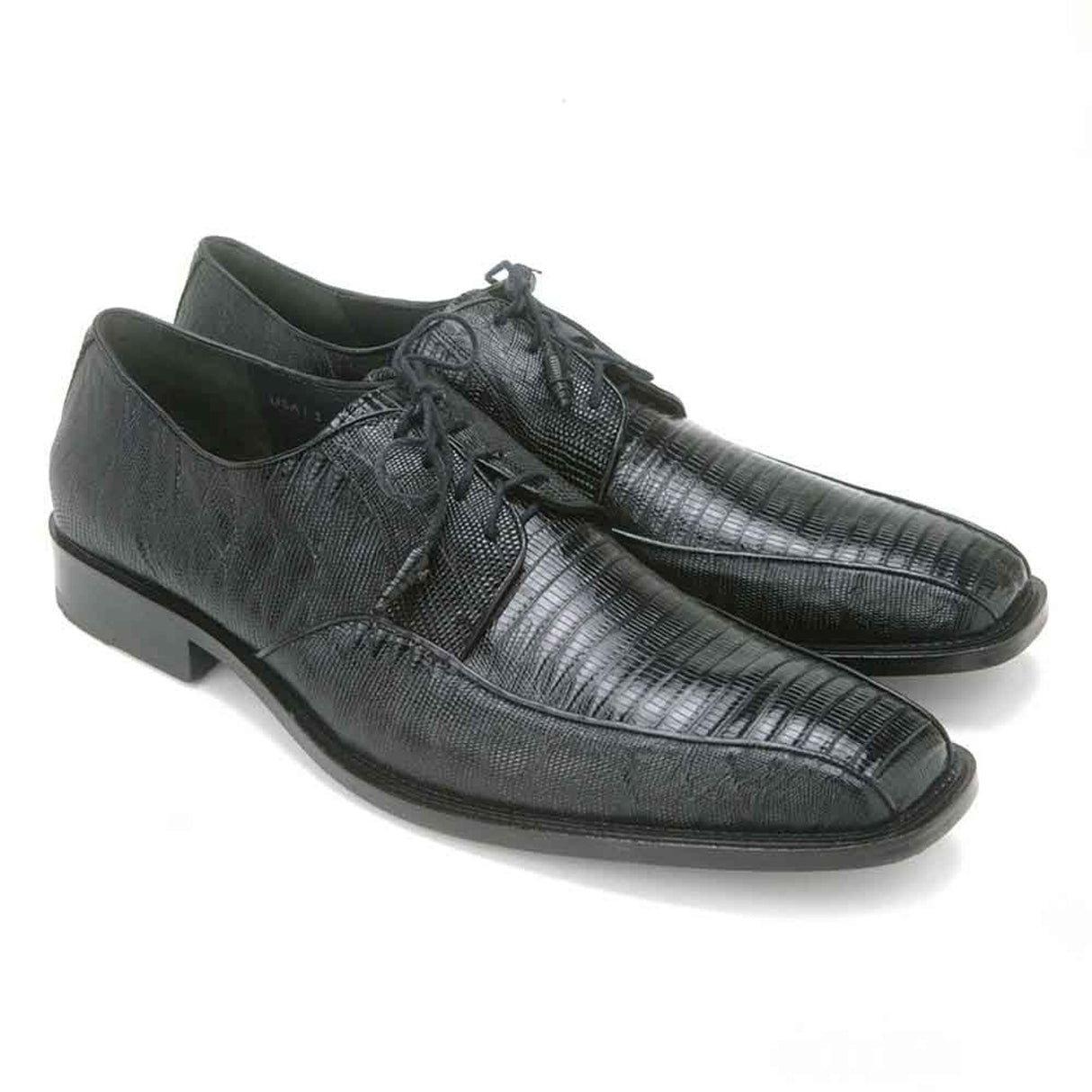 Genuine Lizard Belly Skin Oxford Dress Shoes - Black