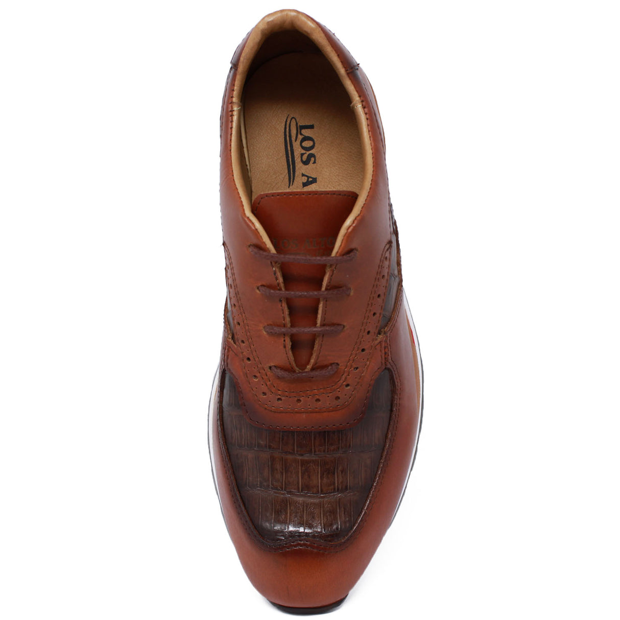 Genuine Caiman Belly Skin Sneakers - Shaded Brown