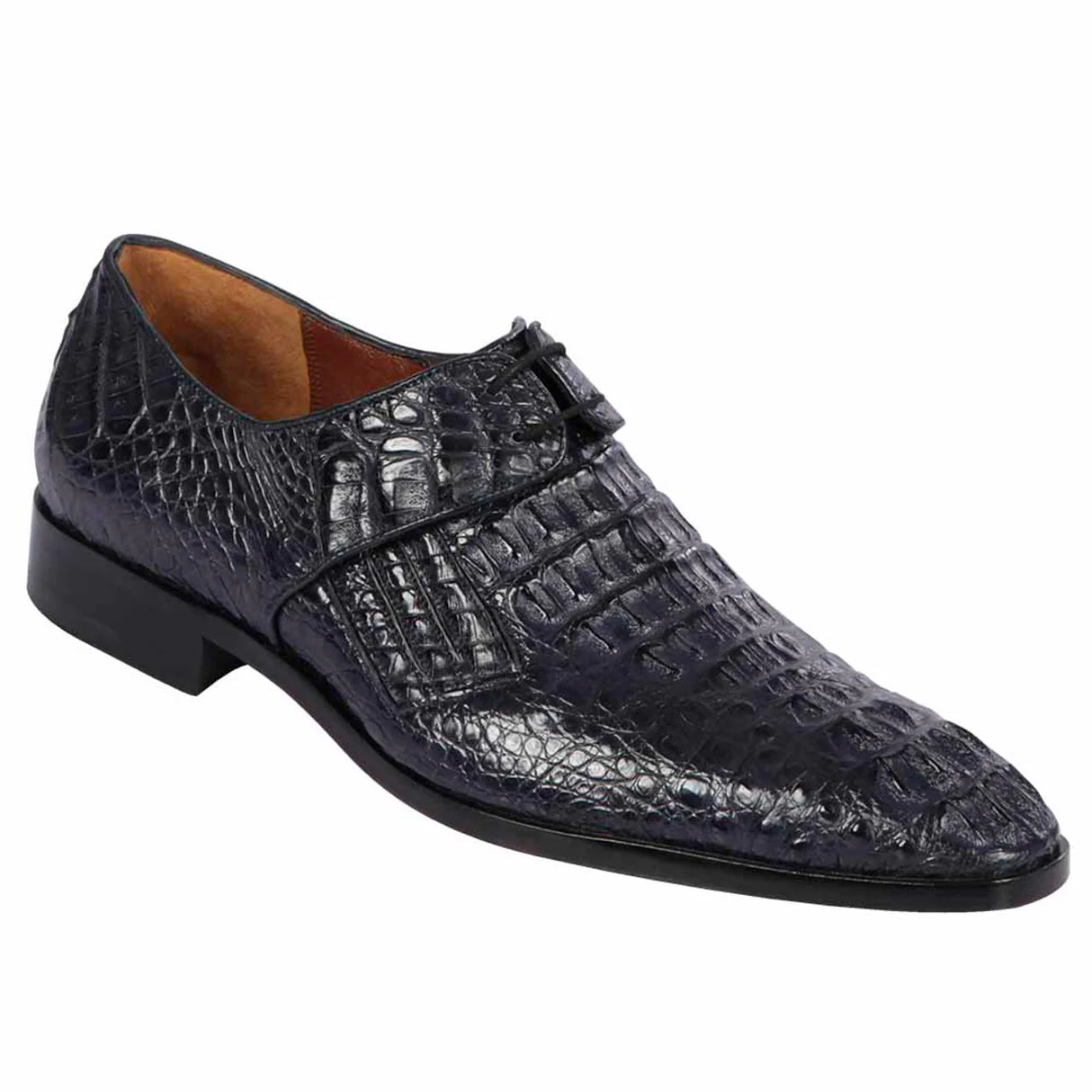Genuine Caiman Hornback Skin Oxford Dress Shoes - Navy