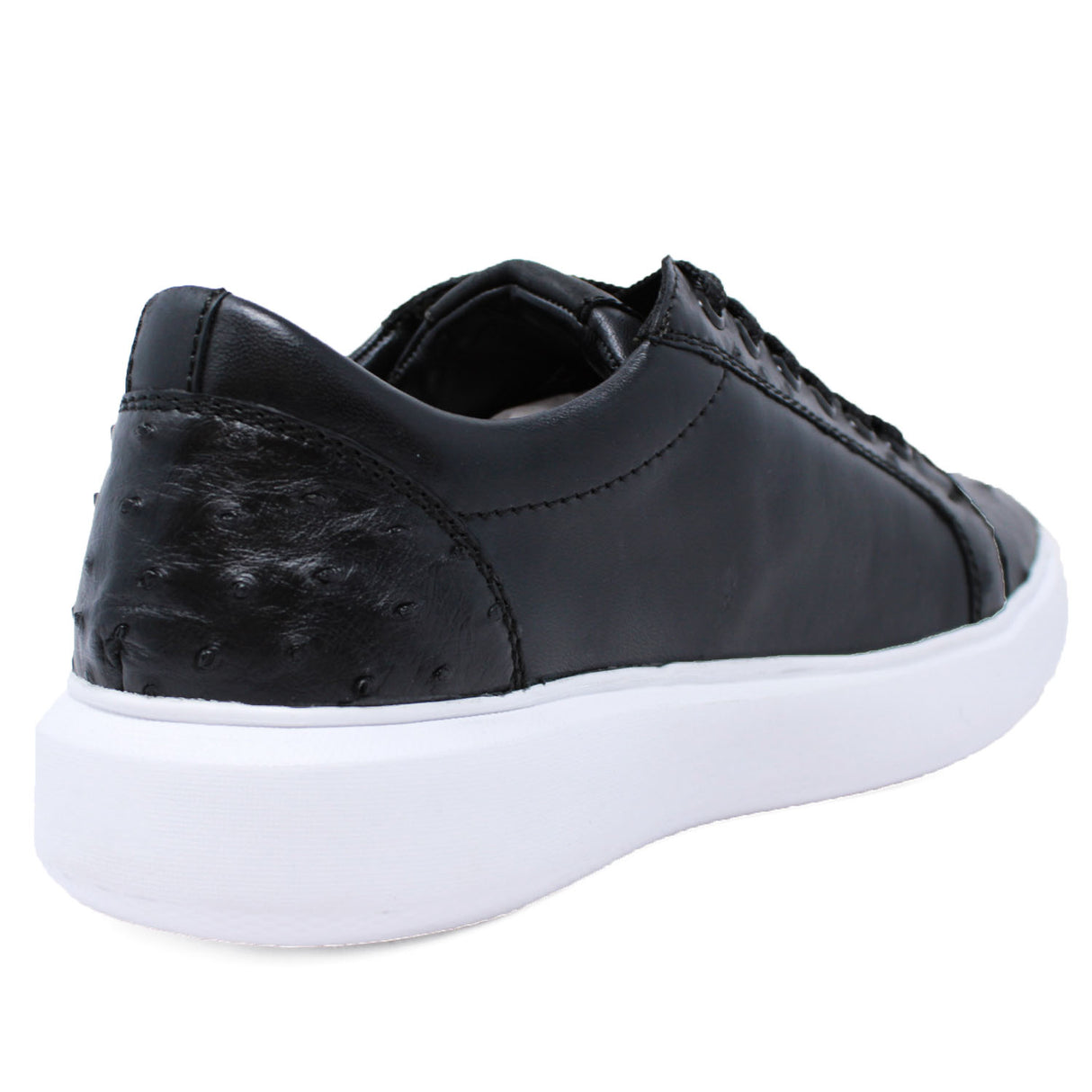 Genuine Ostrich Skin Sneakers - Black