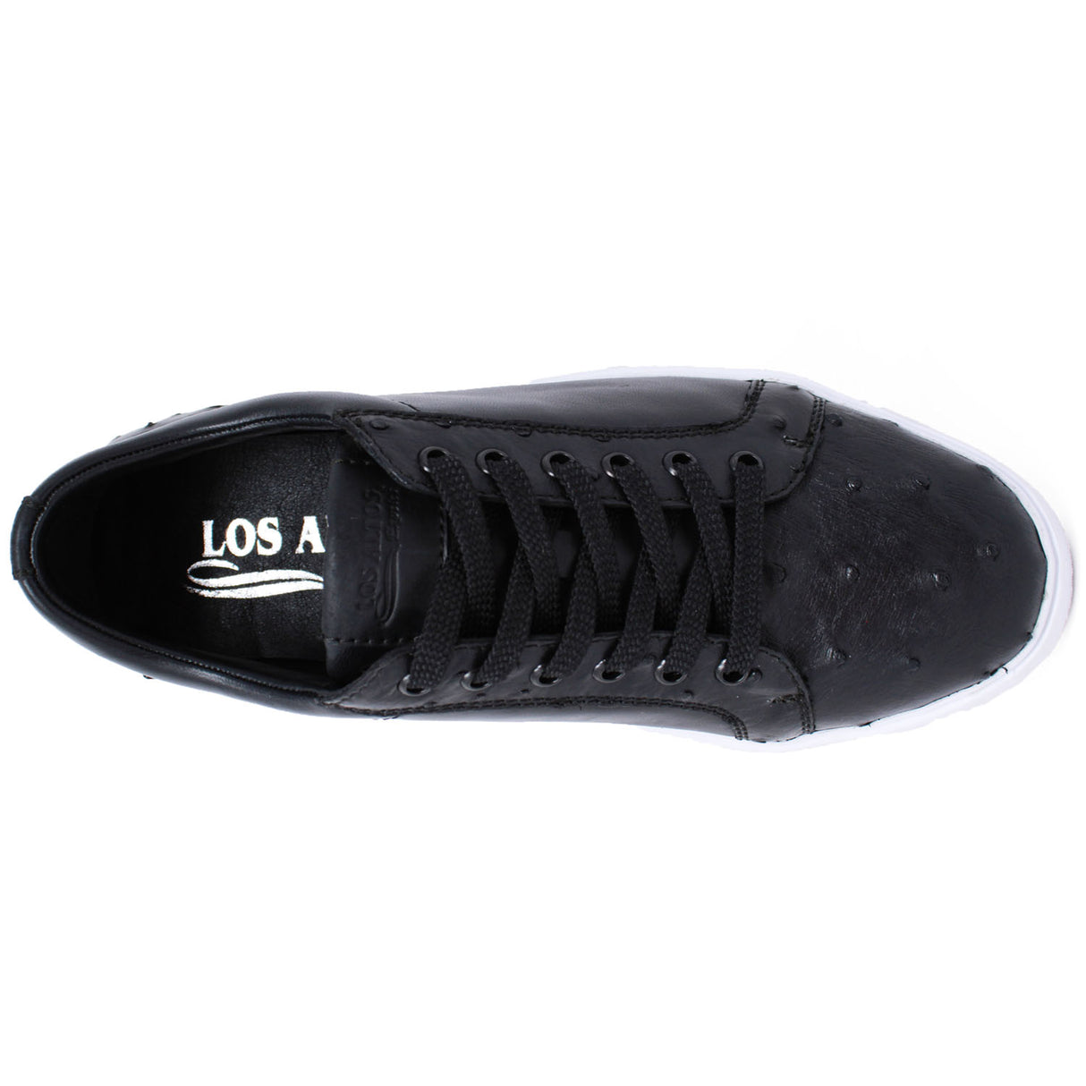 Genuine Ostrich Skin Sneakers - Black