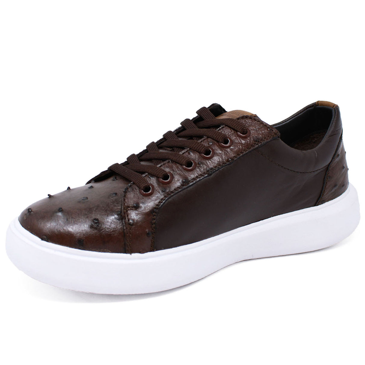 Genuine Ostrich Skin Sneakers - Brown