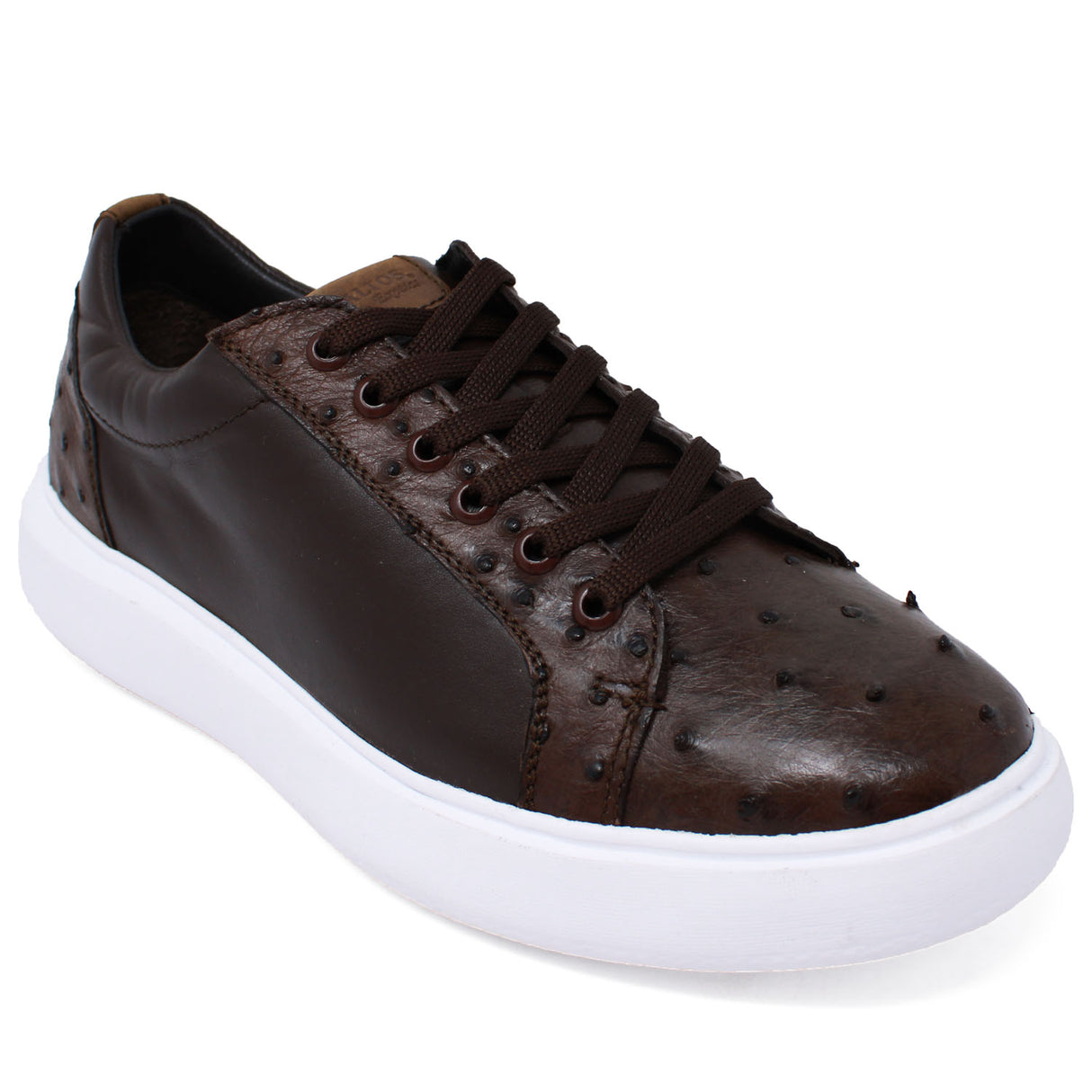 Genuine Ostrich Skin Sneakers - Brown