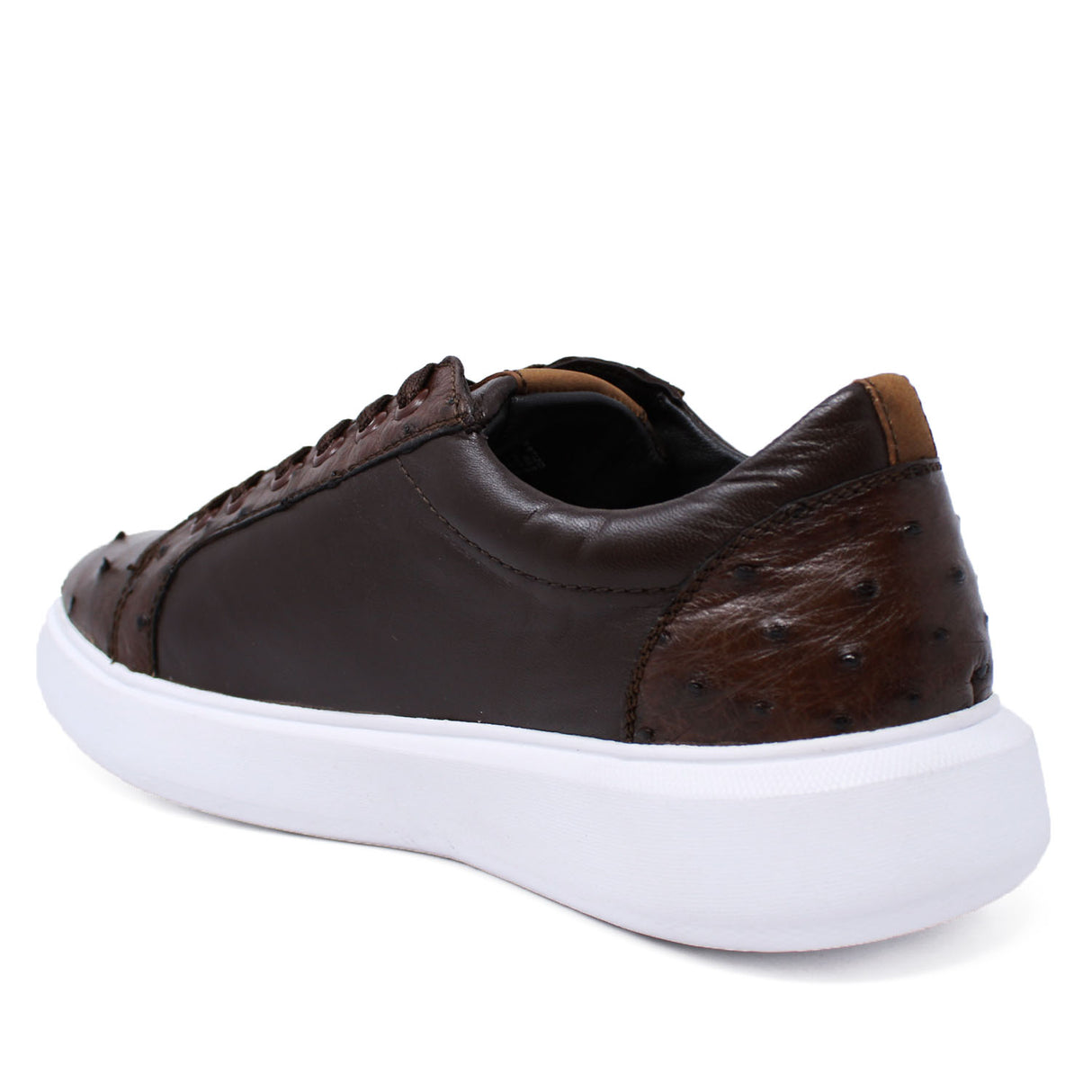 Genuine Ostrich Skin Sneakers - Brown