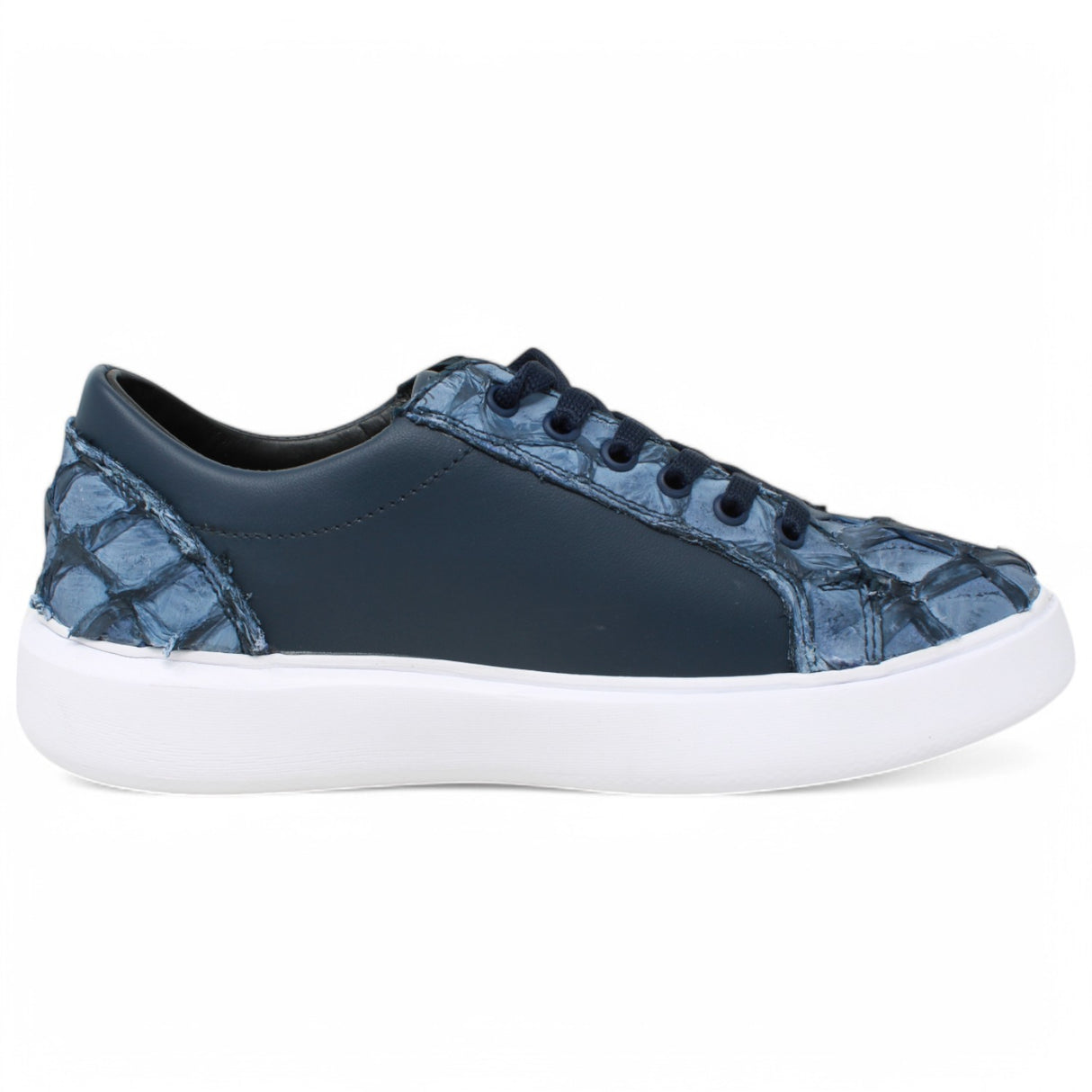 Genuine Pirarucu Fish Skin Sneakers - Blue