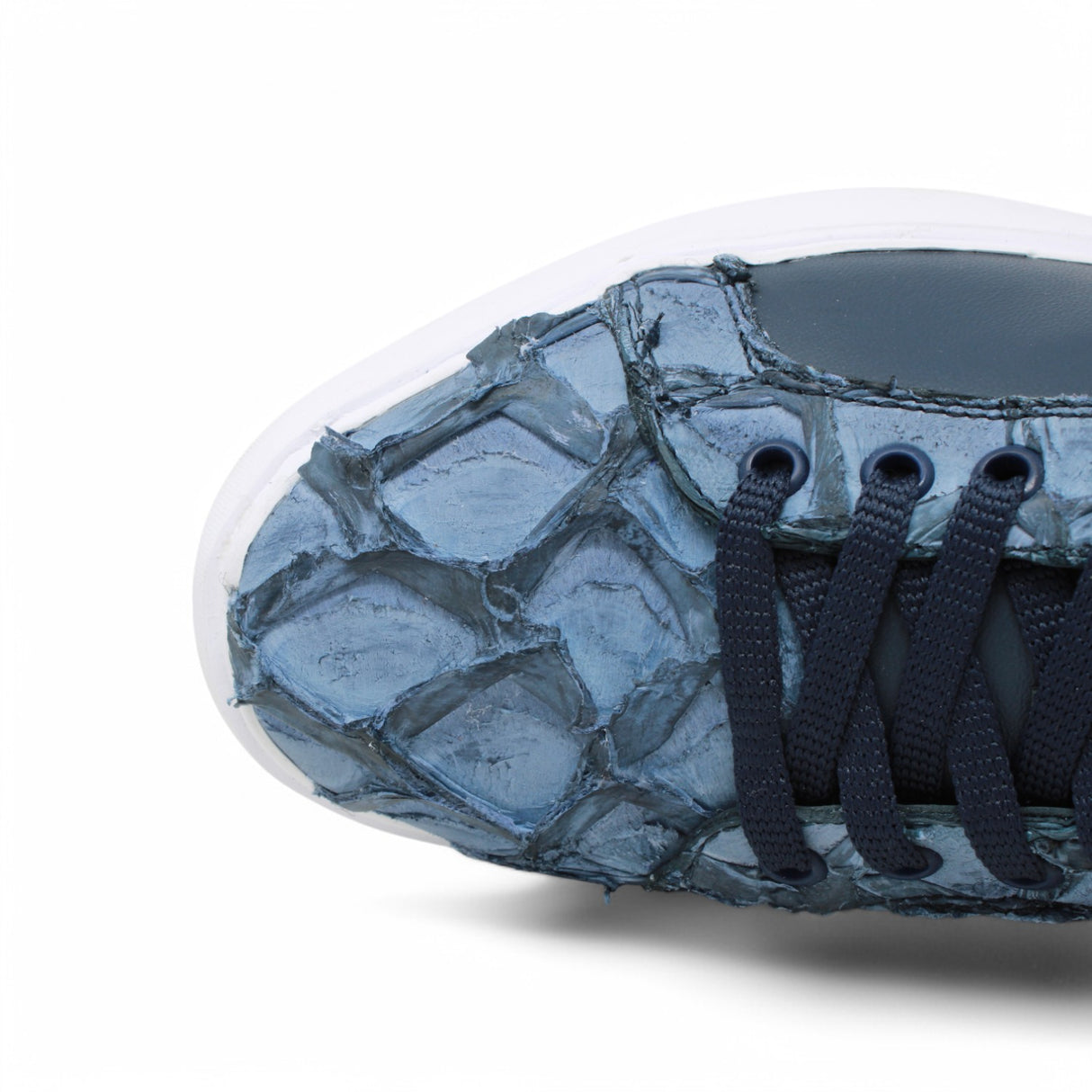 Genuine Pirarucu Fish Skin Sneakers - Blue
