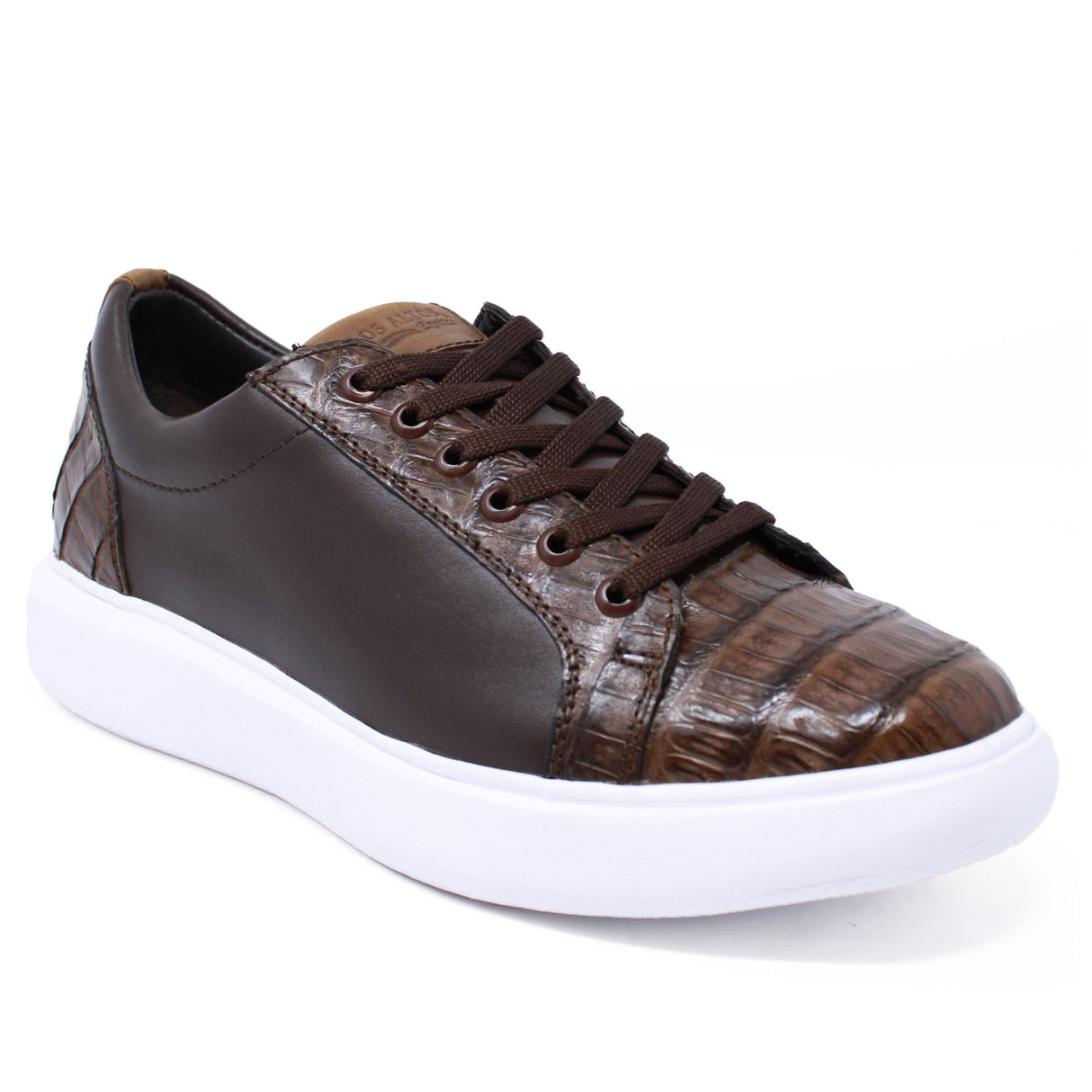Genuine Caiman Belly Skin Sneakers - Brown