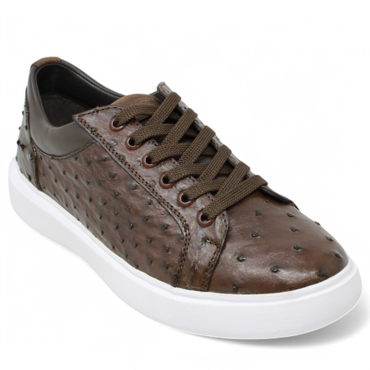 Genuine Full Quill Ostrich Skin Sneakers - Brown