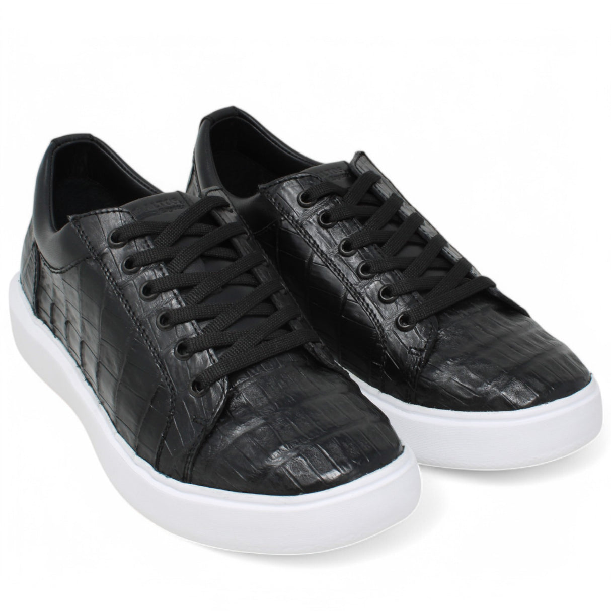 Genuine Full Caiman Belly Skin Sneakers - Black