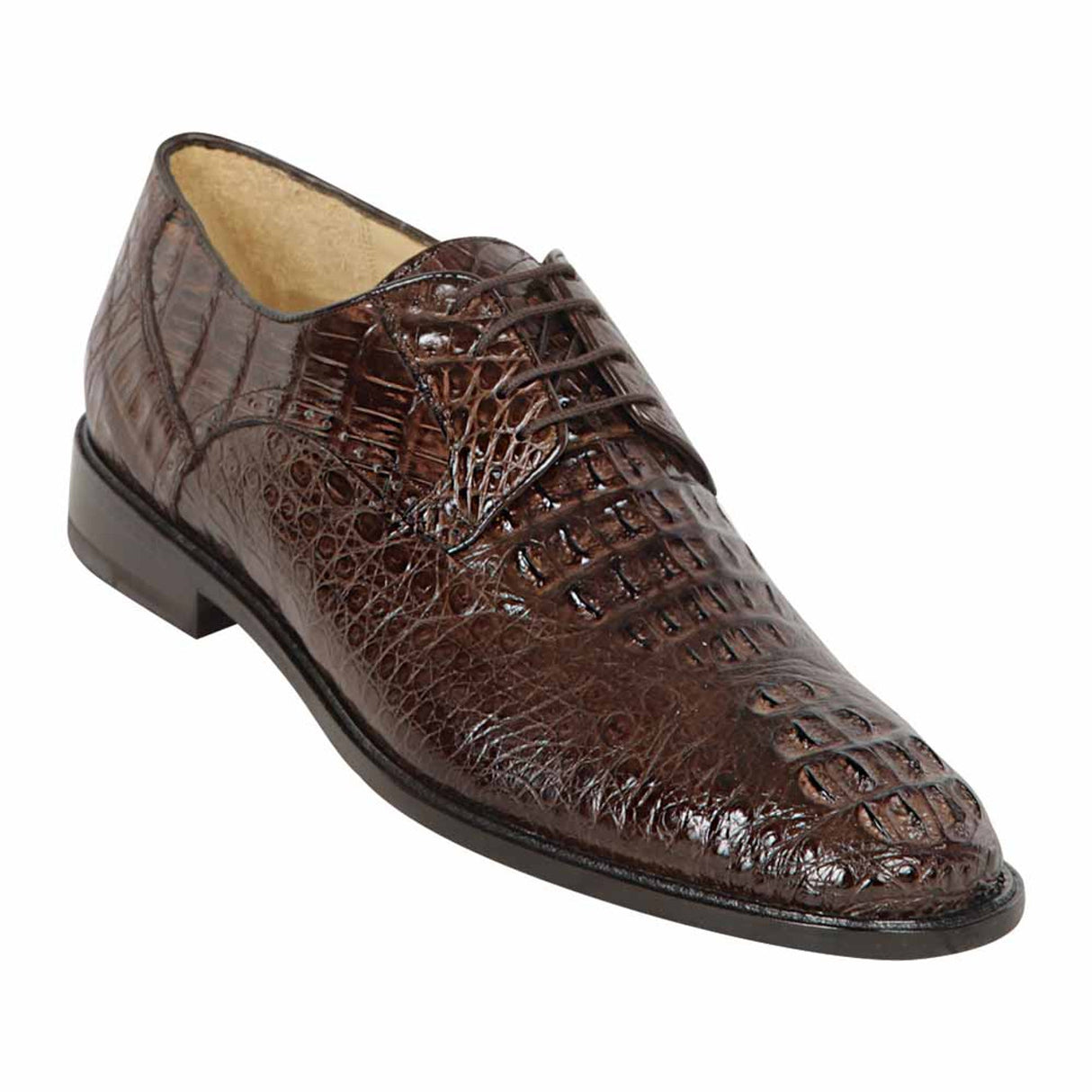 Genuine Caiman Hornback Skin Oxford Dress Shoes - Brown