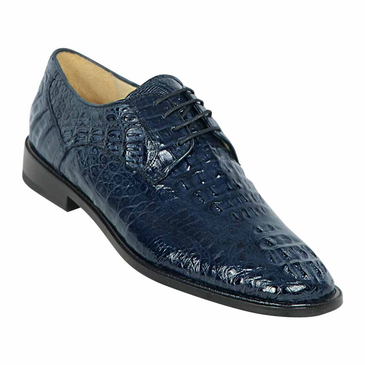 Genuine Caiman Hornback Skin Oxford Dress Shoes - Navy