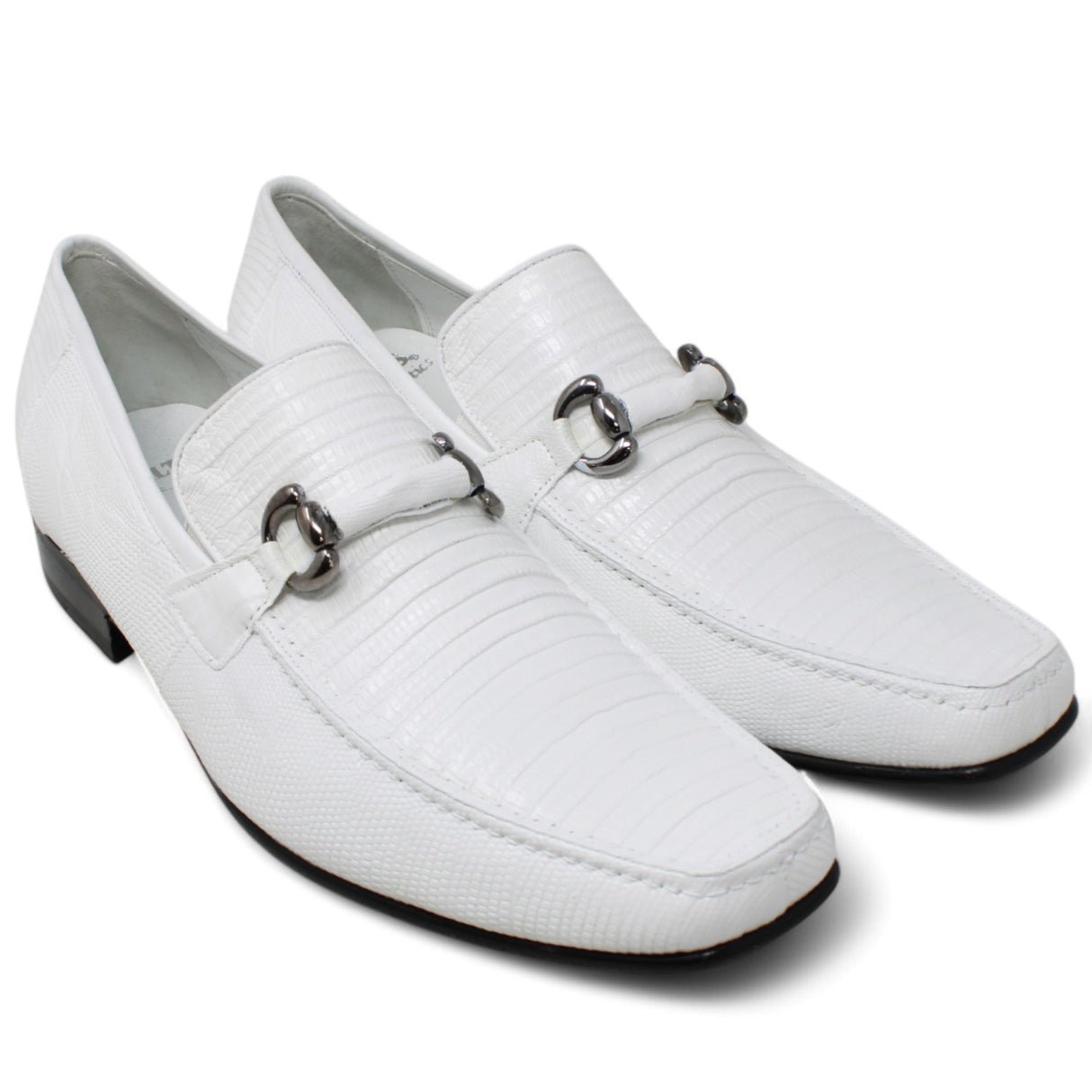 Genuine Lizard Skin Slip-On Loafers - White