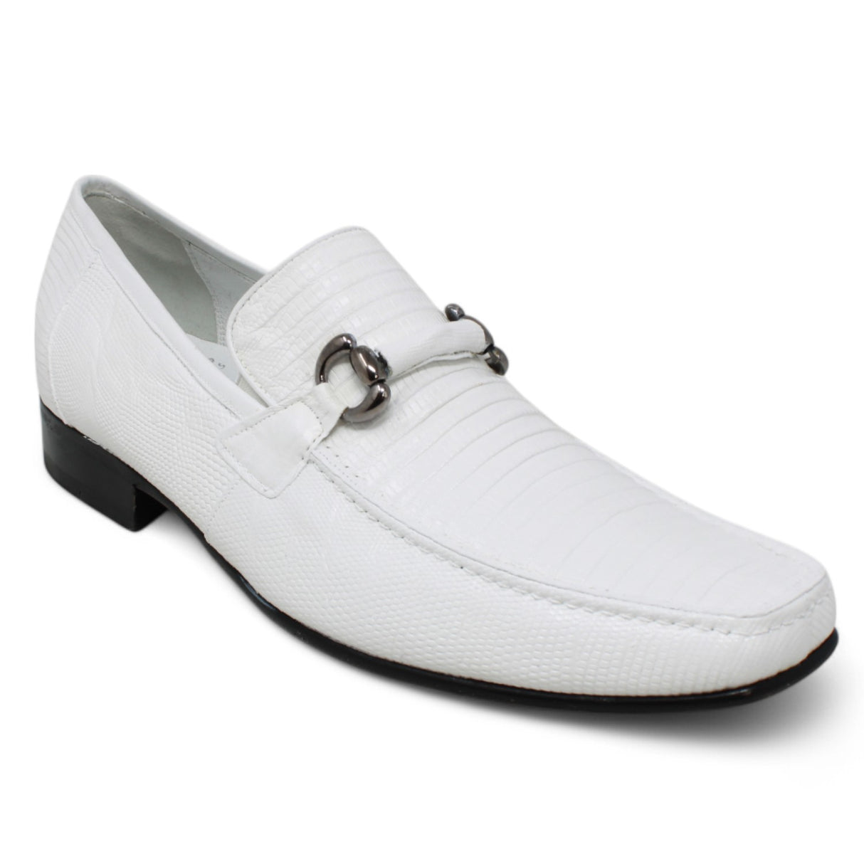 Genuine Lizard Skin Slip-On Loafers - White