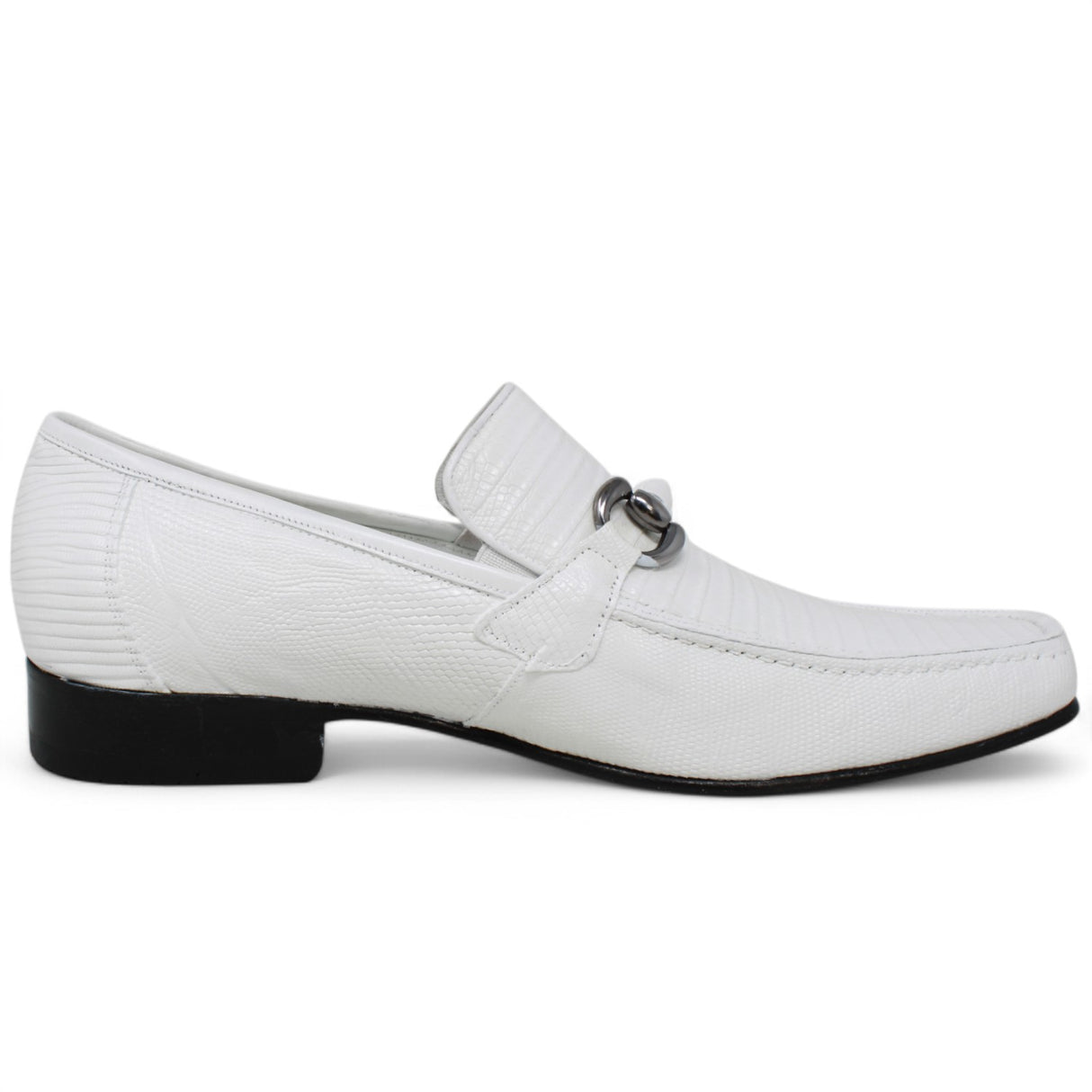Genuine Lizard Skin Slip-On Loafers - White
