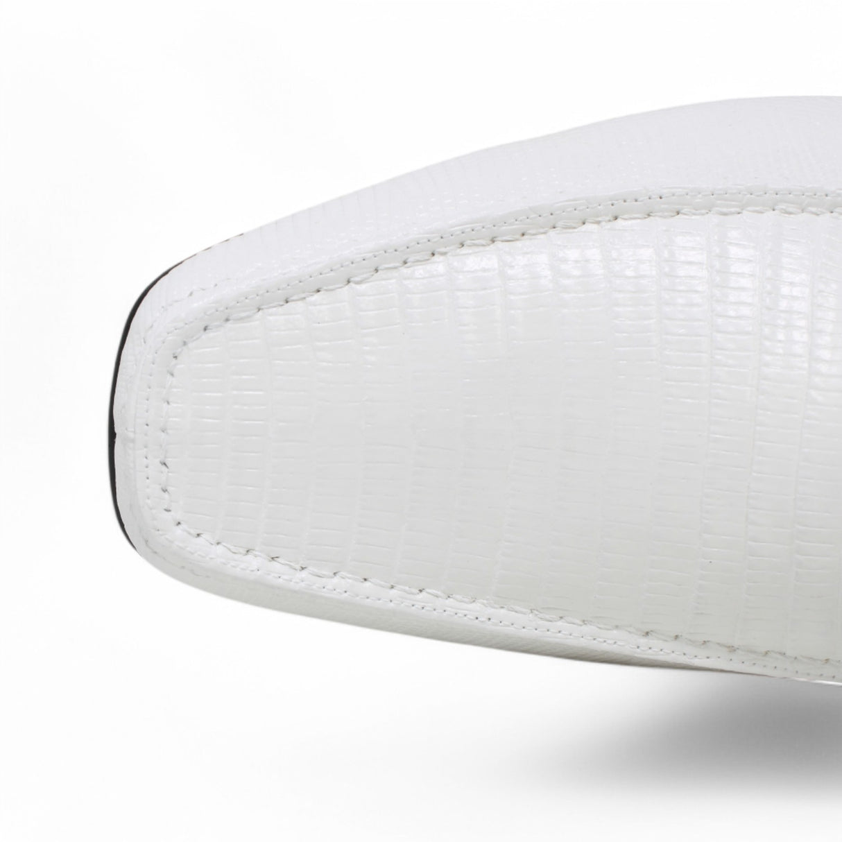 Genuine Lizard Skin Slip-On Loafers - White