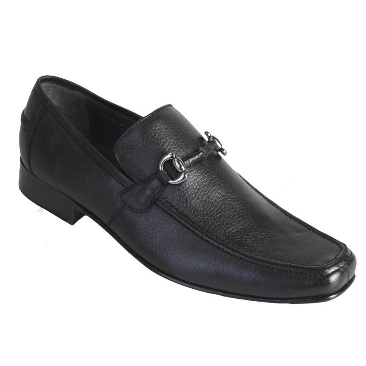 Genuine Deer Skin Slip-On Loafers - Black