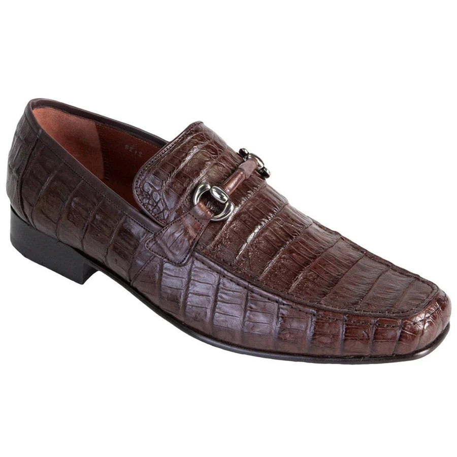 Genuine Caiman Belly Skin Slip-On Loafers - Brown