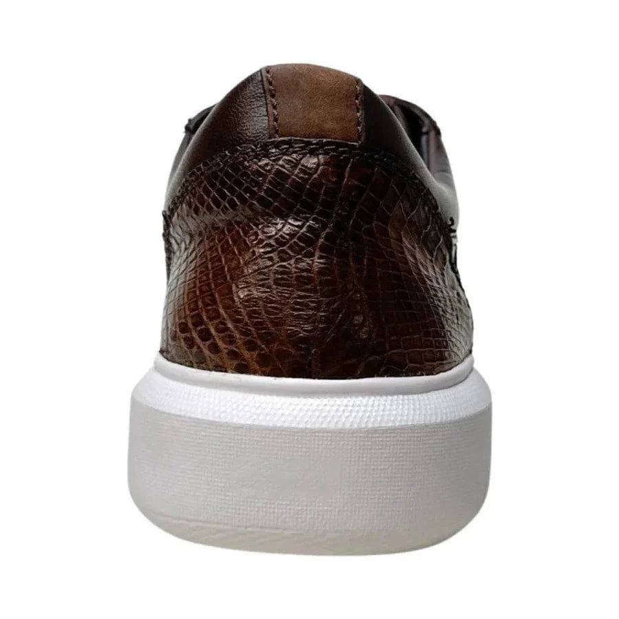Genuine Full Caiman Belly Skin Sneakers - Brown