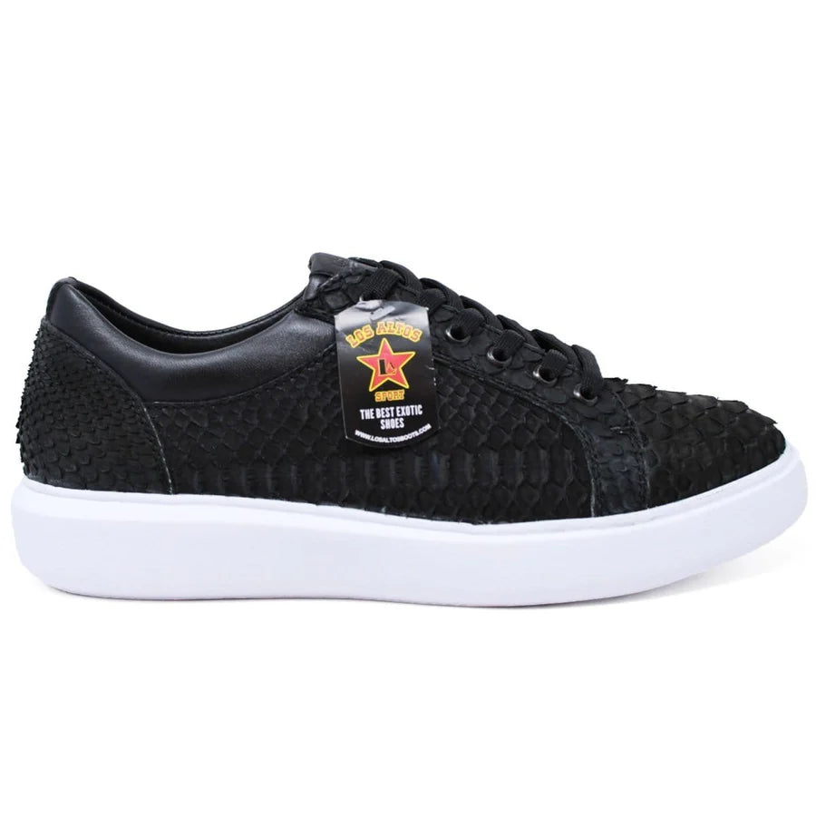 Genuine Full Python Skin Sneakers - Black