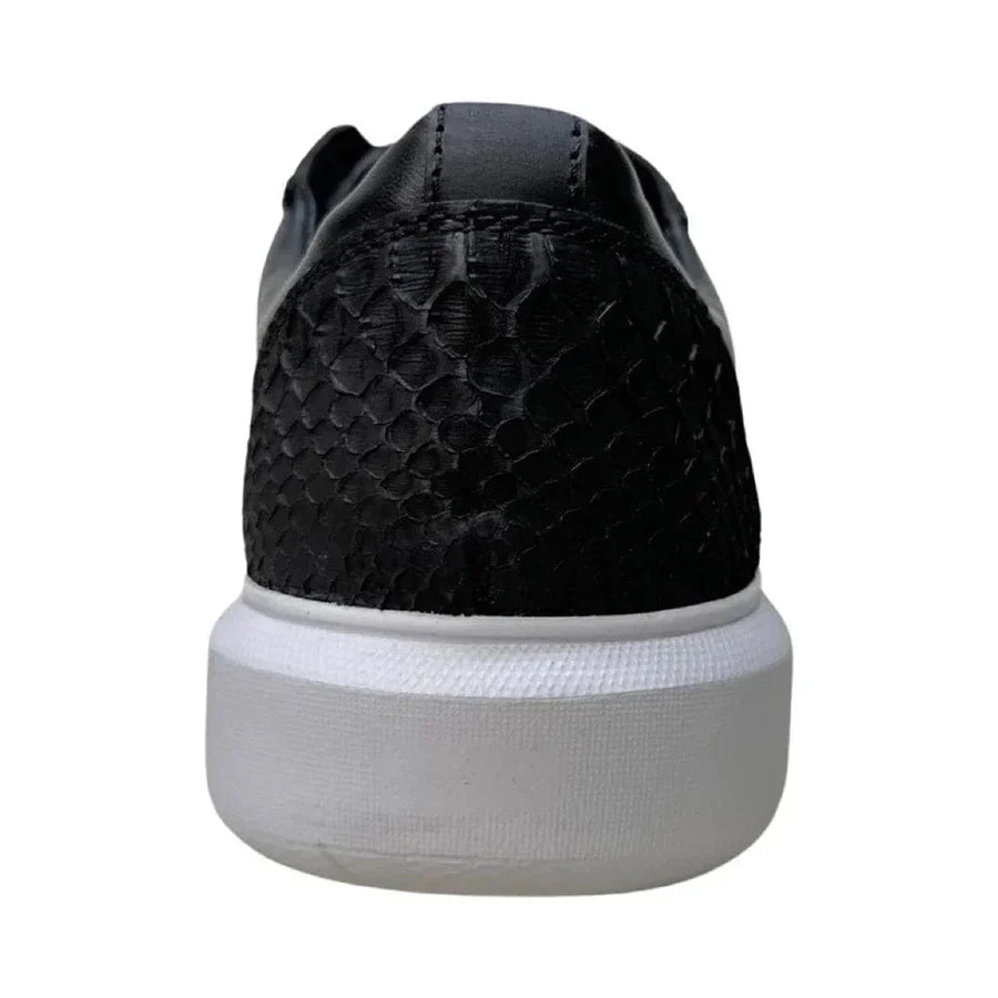 Genuine Full Python Skin Sneakers - Black