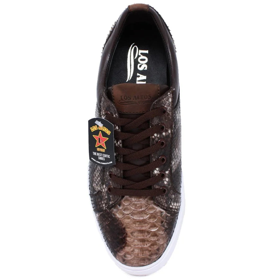 Genuine Full Python Skin Sneakers - Rustic Brown