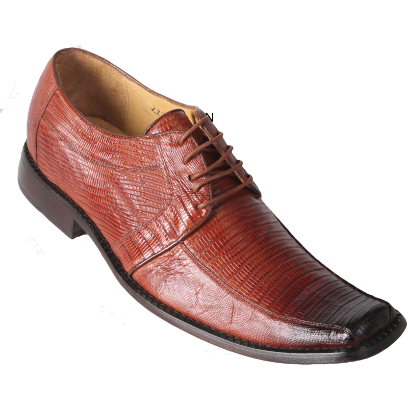 Genuine Lizard Skin Dress Shoes - Faded Cognac