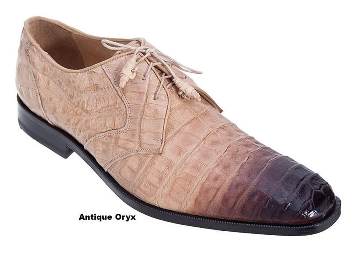 Genuine Caiman Belly Skin Dress Shoes - Faded Oryx