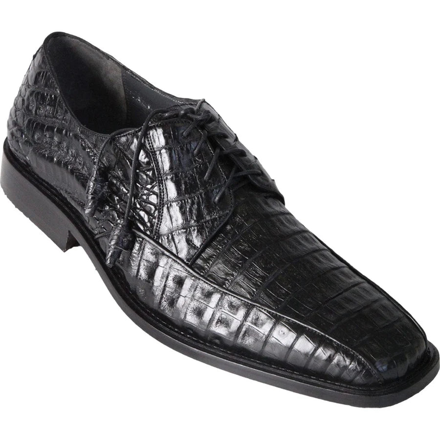 Genuine Caiman Belly Skin Oxford Dress Shoes - Black
