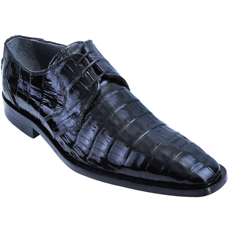 Genuine Caiman Belly Skin Dress Shoes - Black
