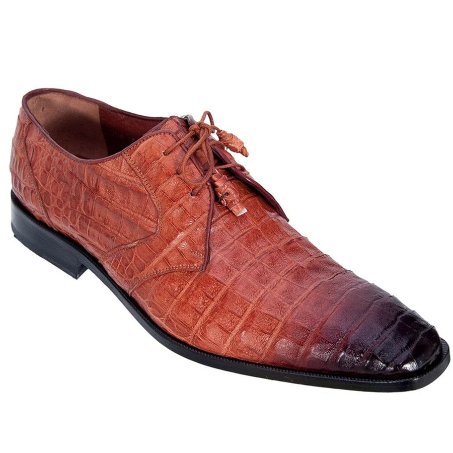Genuine Caiman Belly Skin Dress Shoes - Faded Cognac