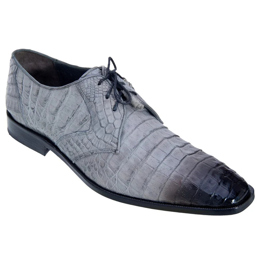 Genuine Caiman Belly Skin Dress Shoes - Faded Grey