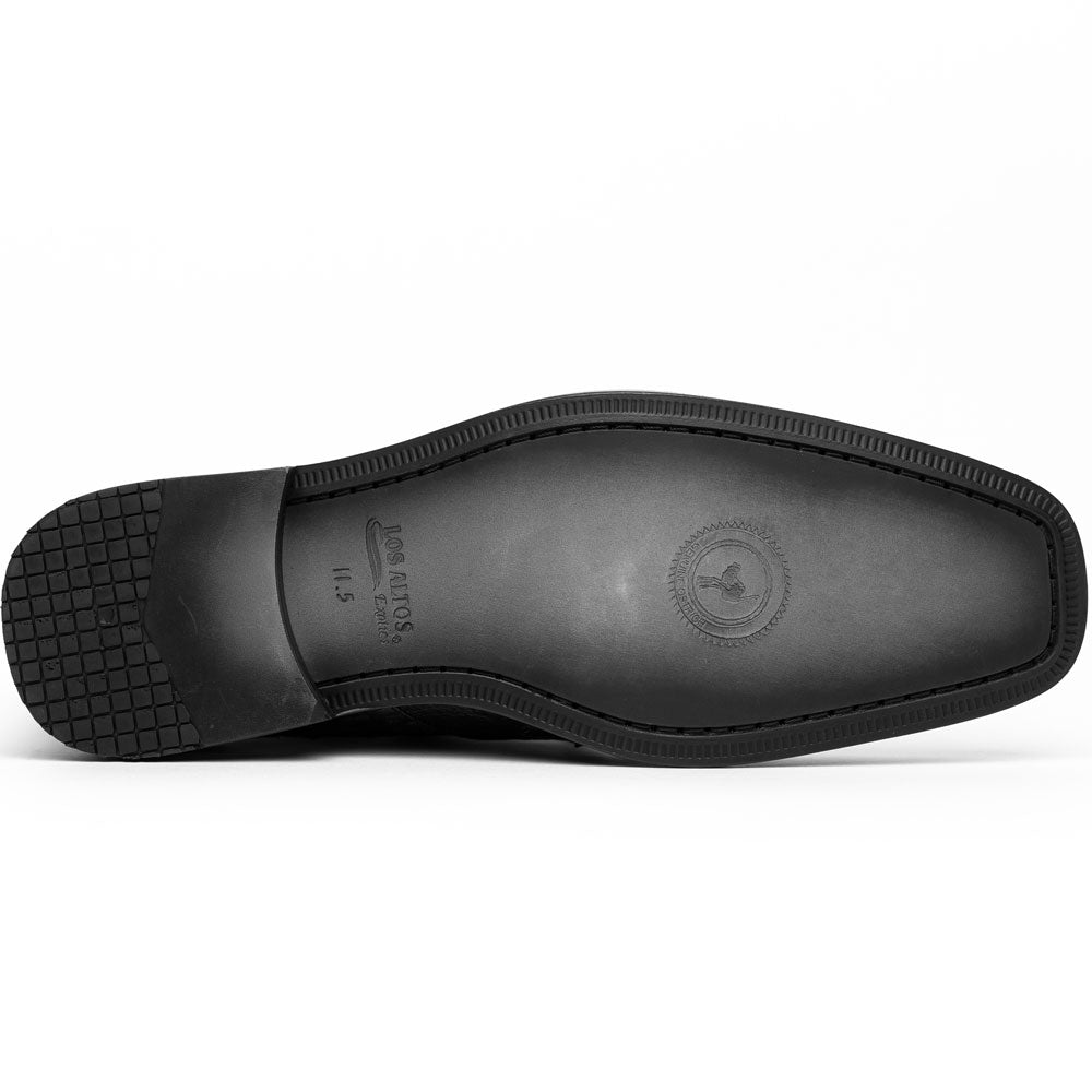 Genuine Full Quill Ostrich Oxford Dress Shoes - Black