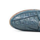 Genuine Caiman & Ostrich Skin High Top Sneakers - Blue