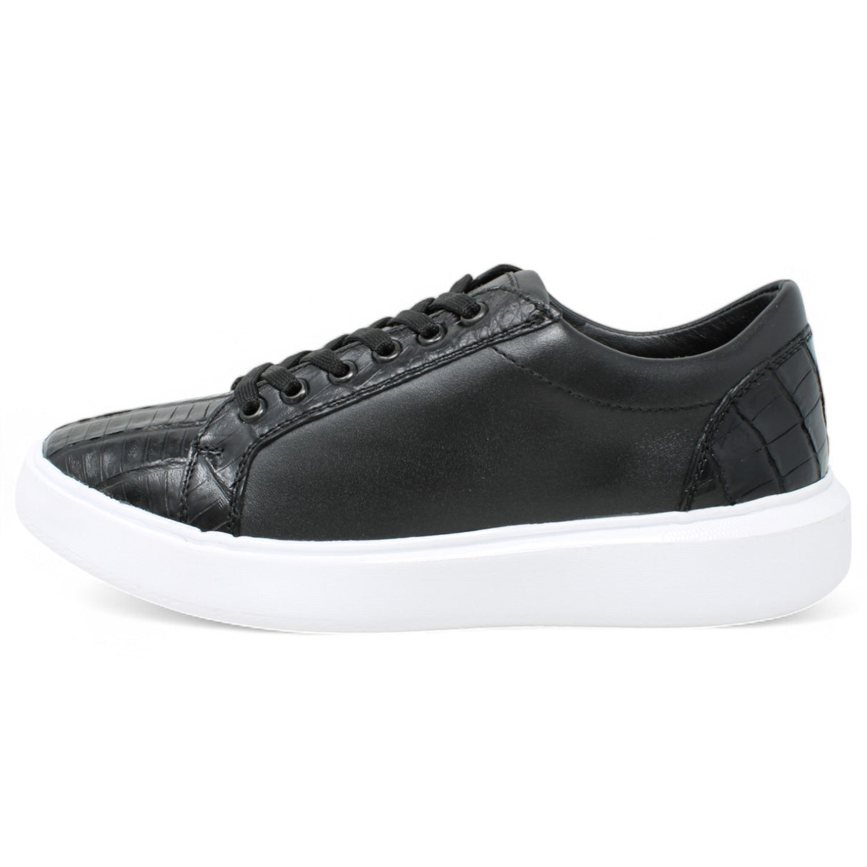 Genuine Caiman Belly Skin Sneakers - Black