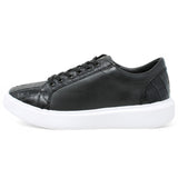 Genuine Caiman Belly Skin Sneakers - Black