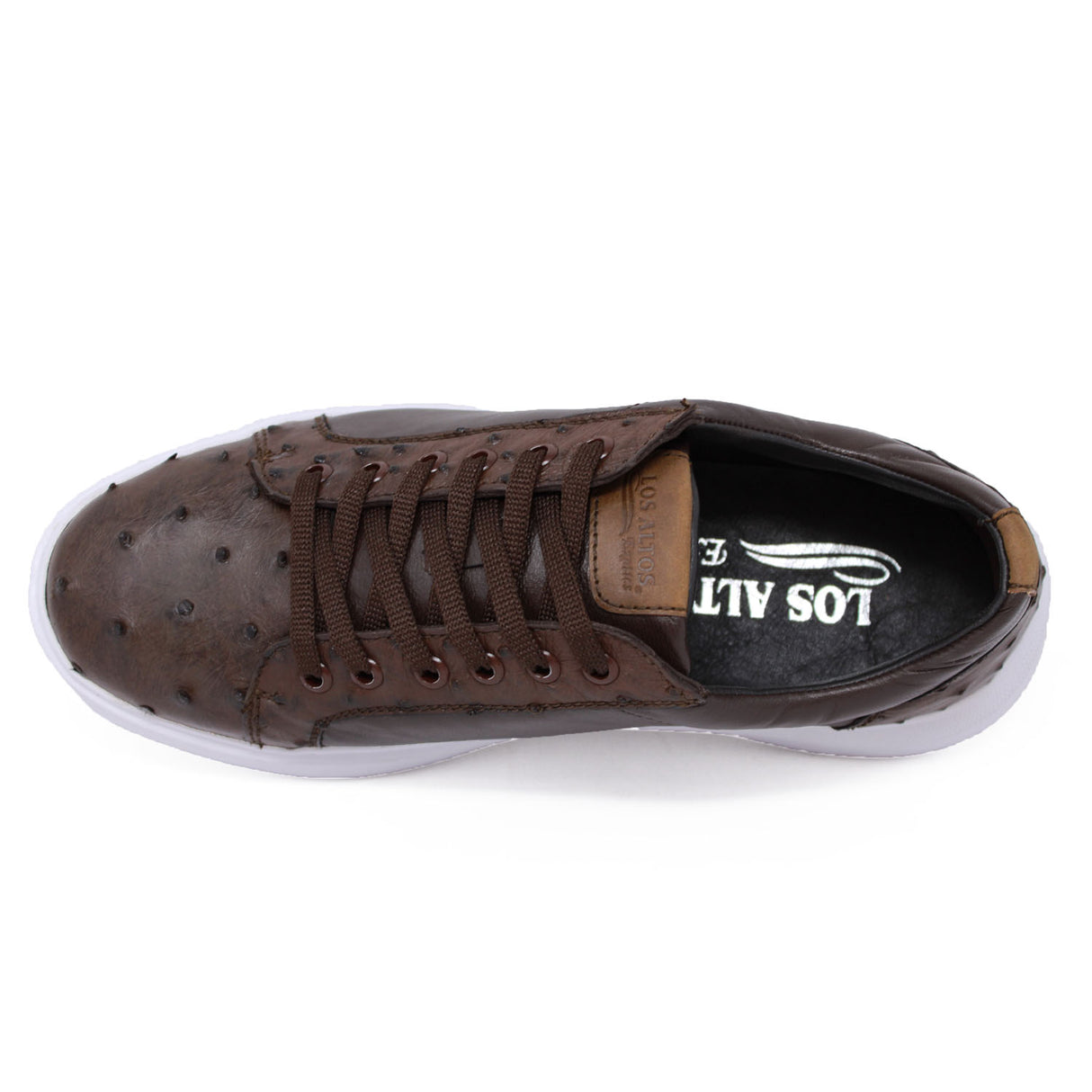 Genuine Ostrich Skin Sneakers - Brown