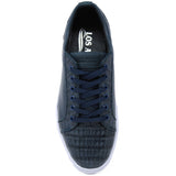 Genuine Caiman Belly Skin Sneakers - Navy Blue