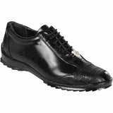Genuine Ostrich Leg Skin Sneakers - Black