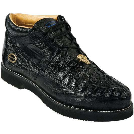 Genuine Caiman & Ostrich Skin Casual Shoes - Black